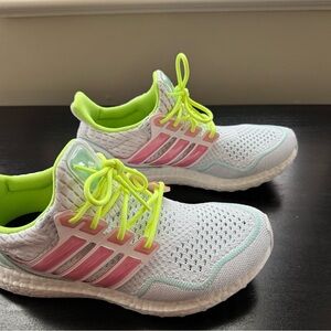Best offer - Adidas ultra boost White and Pink Sneakers Neon Accents.
